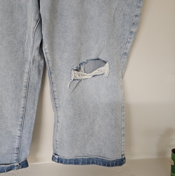 Lane Bryant Light Wash Distressed Cropped Jeans - Picture 4 of 10